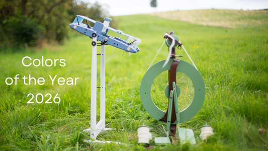 Kromski 2026 évi színei - limitált szériás zöld Fantasia rokka és kék Presto szövőkeret