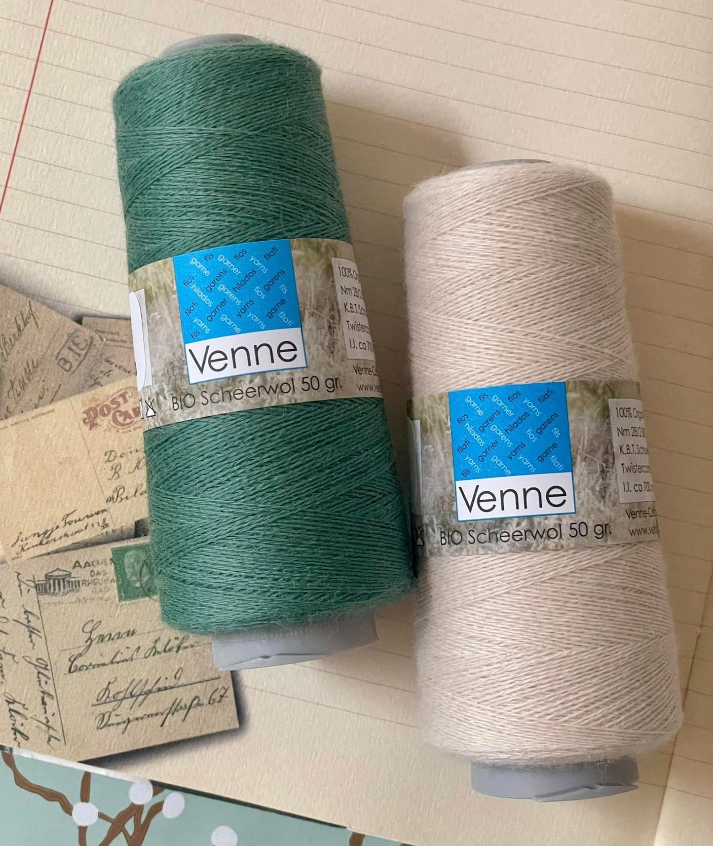 Pravá bavlna/vlna Nm 40/1x2 farbená - 50 g